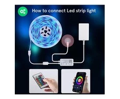 LED juostos komplektas su Wi-Fi valdikliu ir maitinimo šaltiniu, RGB, 5m, 24W, TUYA / Smart Life, NOUS