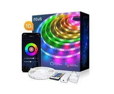 LED juostos komplektas su Wi-Fi valdikliu ir maitinimo šaltiniu, RGB, 10m, 36W, TUYA / Smart Life, NOUS