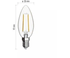 LED lemputė E14 230V 1.8W 250lm, FILAMENT, šiltai balta, 2700K, EMOS
