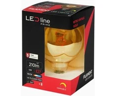 LED lemputė E27 G125 230V 4W 210lm, gintarinė balta 1800K, RETRO VINTAGE GOLD, pritemdoma, LED line PRIME