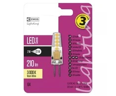 LED lemputė G4 12V JC 2W 210lm, šiltai balta, 3000K, EMOS