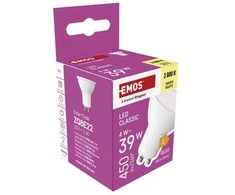 LED lemputė GU10 230V MR16 4W 450lm, šiltai balta, 3000K, EMOS