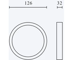 Led Line Lite Paviršinio montavimo dėklas 9W MOLLY CCT šviestuvui, apvalus, baltas, 32mm aukštis