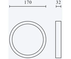 Led Line Lite Paviršinio montavimo dėklas 18W MOLLY CCT šviestuvui, apvalus, baltas, 32mm aukštis