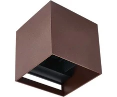 Sieninis šviestuvas Led Line Lite Sieninis lauko šviestuvas CUBE 2x3W 4000K, reguliuojamo švietimo kampo, corten spalvos