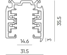 Adar Led Line Prime 3 fazių bėgelis LUMICANTO 2m juodas