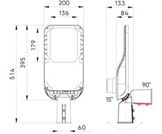 Urban Armor Gear Led Line Prime Gatvės šviestuvas LED 230V 50W 7000lm, 150x110° 4000K , CAMINO, IP66, IK08