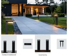 Led Line Prime Lauko šviestuvas su saulės panele ir judesio jutikliu SUNTIS, įsmeigiamas, 220lm, 3000K, 2Ah, IP54, USB-C