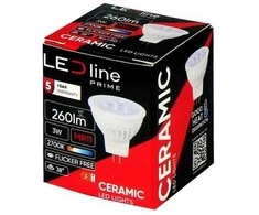 Led Line Prime LED lemputė MR11 10-14V AC/DC 3W, 330lm, šiltai balta 2700K, keramikinė, 38°