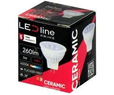 Led Line Prime LED lemputė MR11 10-14V AC/DC 3W, 330lm, neutraliai balta 4000K, keramikinė, 38°