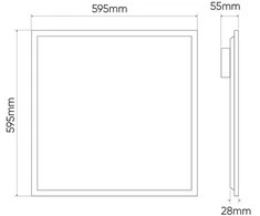 Swede Led Line Prime LED panelė BACKLIT, 42W 150lm/W, 4000K 6300lm UGR<19 60x60cm