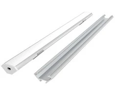 Led Line Prime LED profilio komplektas, 3m, kampinis, anoduotas, su baltu dangteliu, laikikliais ir aklėmis