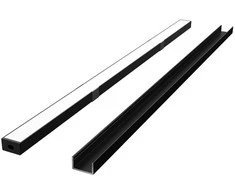 Led Line Prime LED profilio komplektas, 2m, paviršinis, juodas, su baltu dangteliu, laikikliais ir aklėmis