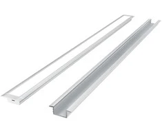 Led Line Prime LED profilio komplektas, 3m, įleidžiamas, anoduotas, su baltu dangteliu ir aklėmis