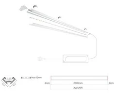 V-tac Led Line Prime LED profilio komplektas, 2m, kampinis, anoduotas, su baltu dangteliu, laikikliais ir aklėmis