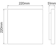 Led Line Prime LED šviestuvas, paviršinis, ACTON 18W 2000lm 4000K IP54 kvadratinis