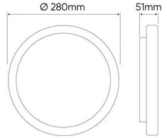 Swede Led Line Prime LED šviestuvas, paviršinis, ACTON 24W 2600lm 4000K IP54 apvalus