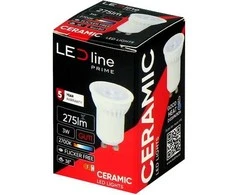 Led Line Prime Lemputė LED GU11 230V 3W 330lm 38° šiltai balta 2700K, keramikinė