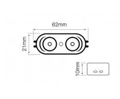 LED modulis, 12Vdc, 2.0W, OSRAM SMD, 190lm, 170°, 6500K IP65, LED line