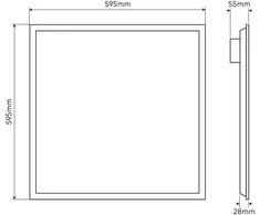 LED šviesos panelė 28W, 60x60cm, 4000lm, 142lm/W, neutraliai balta 4000K, LED line PRIME