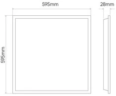 LED šviesos panelė 40W, 60x60cm, 4000lm, 100lm/W, neutraliai balta 4000K, LED line LITE
