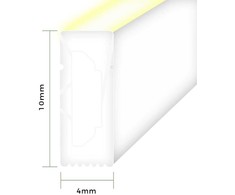 Lemlux LED juosta NEON FLEX 12Vdc, 9.6W/m, 144LED/m, šaltai balta, 4x10mm, 5m ritė, IP68