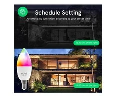 Lemputė LED E14, 230V, 4,5W, 380lm, 2700K - 6500K, RGB, išmanioji Wi-Fi, valdoma programėle, TUYA / Smart Life, P4, NOUS