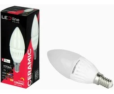 Lemputė LED E14 230V 9W 1170lm žvakės formos, šiltai balta 2700K, pritemdoma, LED line PRIME