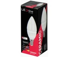 Lemputė LED E14 230V 9W 1170lm žvakės formos, neutraliai balta 4000K, pritemdoma, LED line PRIME