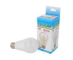 Lemputė LED E27 230V 12W A60 1212lm neutrali balta, LEDOM