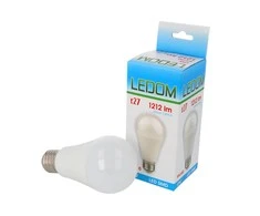 Lemputė LED E27 230V 12W A60 1212lm šiltai balta, LEDOM