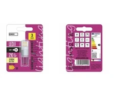 Lemputė LED G9, 230V, 1,9W, 210lm, 3000K šiltai balta, EMOS