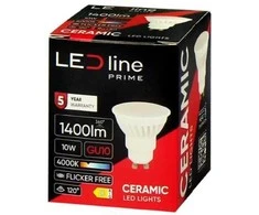 Led Line Prime Lemputė LED GU10 230V 10W 1400lm 120° neutraliai balta 4000K, keramikinė