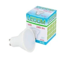Kontakt Simon Ledom Lemputė LED GU10 230V 3W 240lm šiltai balta