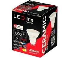 Led Line Prime Lemputė LED GU10 230V 7W 1000lm, 142lm/W, 120° šiltai balta 2700K, keramikinė