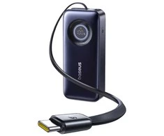 LiPo išorinis akumuliatorius (PowerBank) 20000mAh 67W su sutraukiamu kabeliu EnerCore CR11 BASEUS