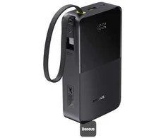 LiPo išorinis akumuliatorius (Powerbank) 20000mAh 22.5W su įmontuotu USB-C kabeliu, USB-A, USB-C Bipow2 Pro EnerFill Juodas BASEUS