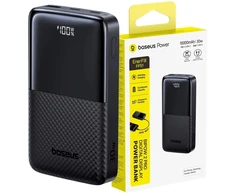 LiPo išorinis akumuliatorius (PowerBank) 10000mAh 30W USB-A, USB-C Bipow2 Pro juodas EnerFill FP51 BASEUS
