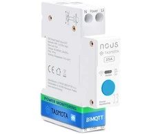 Nous Automatinis jungiklis DIN bėgeliui su energijos matavimu, 230Vac, 25A, Wi-Fi Tasmota (ESP32), MQTT, Matter
