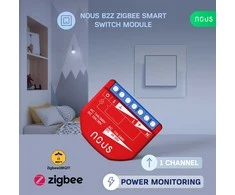 Nous Išmani relė / jungiklis su sauso kontakto jungtimis, 1 kanalo, su galios matavimu, ZigBee 2MQTT, TUYA