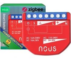 Nous Išmani relė / jungiklis su sauso kontakto jungtimis, 1 kanalo, su galios matavimu, ZigBee 2MQTT, TUYA
