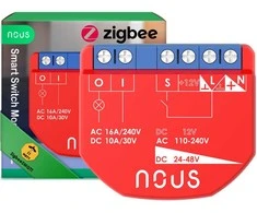 Nous Išmani relė / jungiklis su sauso kontakto jungtimis, 1 kanalo, be galios matavimo ZigBee 2MQTT, TUYA