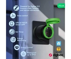 Nous Išmanioji rozetė ZigBee, 230Vac 16A, hermetiška IP44, su energijos matavimu, TUYA / Smart Life