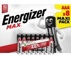 Šarminė baterjia LR03 (AAA) E92 1.5V 1200mAh MAX Energizer 8vnt įpakavime