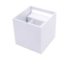 Sieninis lauko šviestuvas LED 2x3W 4000K IP54, reguliuojamo švietimo kampo, baltas CUBE, LEDOM