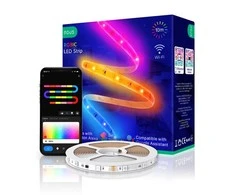 Skaitmeninės LED juostos komplektas su Wi-Fi valdikliu ir maitinimo šaltiniu, RGB IC, 10m, 36W, TUYA / Smart Life, NOUS