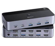 Ugreen 8K@60Hz HDMI KVM komutatorius (2 PC <-> 2 monitoriai + 4 įrenginiai)