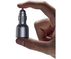 Ugreen Automobilinis įkroviklis 75W 12-24V USB-A + 2xUSB-C QC3.0 PD3.0, pilkas