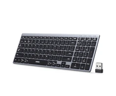 Ugreen Belaidė kompiuterio klaviatūra 2.4GHz / Bluetooth 5.4 įkraunama USB-C