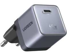 Ugreen Sieninis įkroviklis GaN 45W USB-C PD QC Nexode Air, pilkas